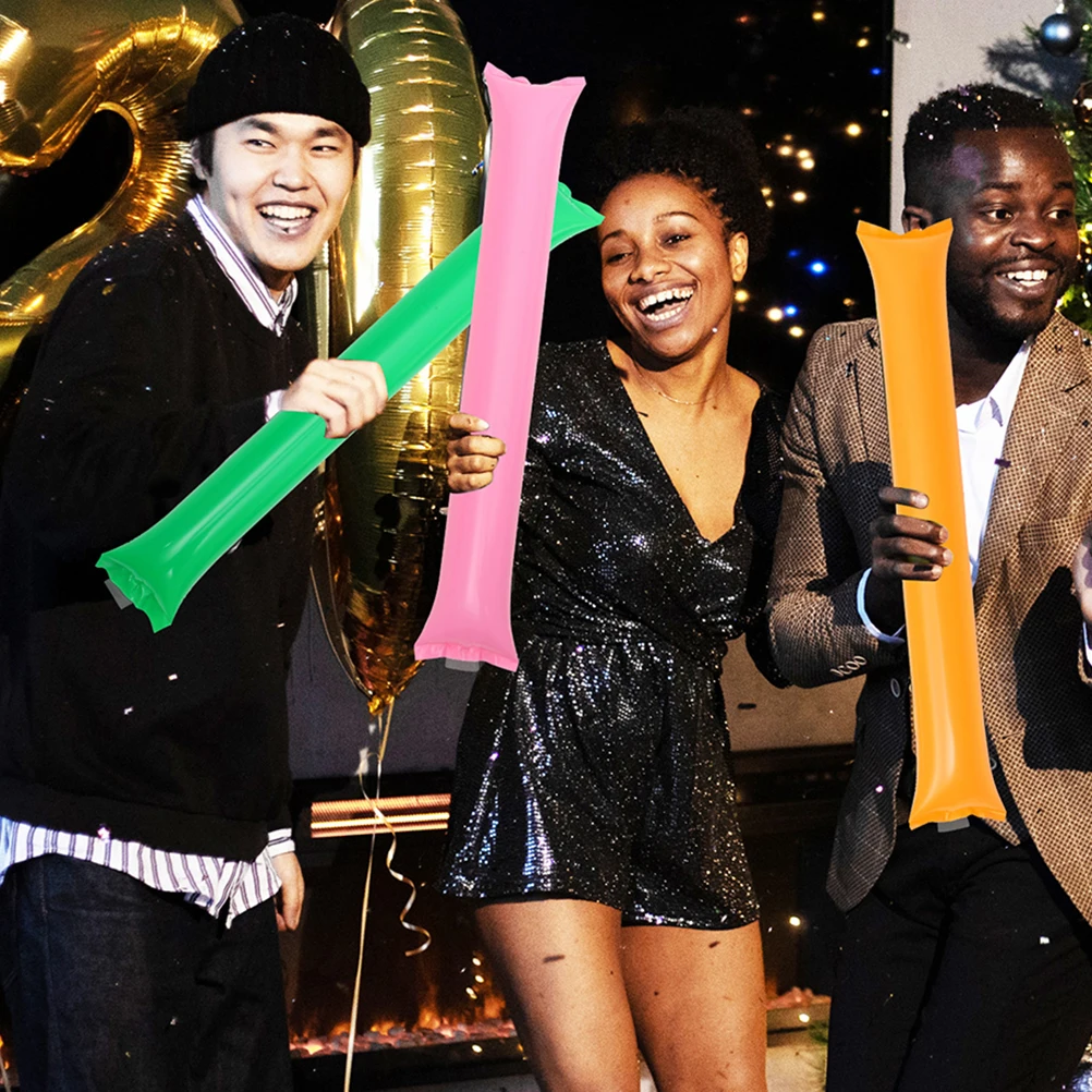 

50 шт. розовые надувные палочки для поддержки, легкий полиэтилен, отлично подходит для спортивных мероприятий, аксессуаров для вечеринок, стадионных шумогенераторов