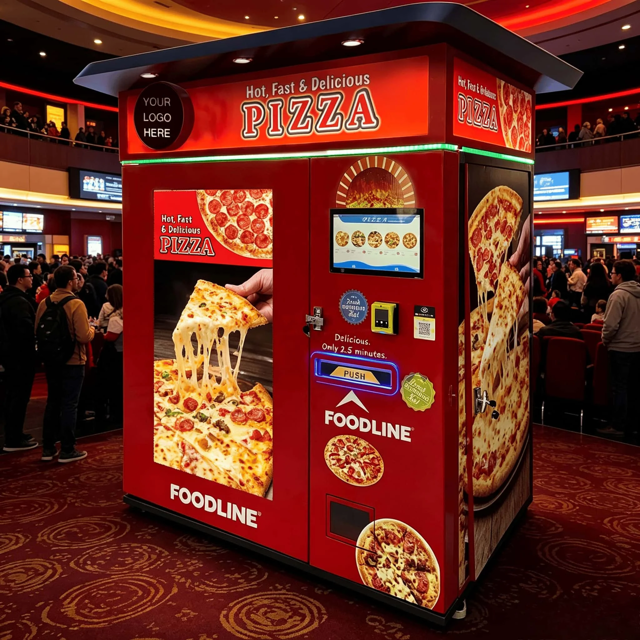 FOODLINE Large Capacity Pizza Vending Machine Hold 60+ Frozen Pizzas Touch Screen Commercial Automat