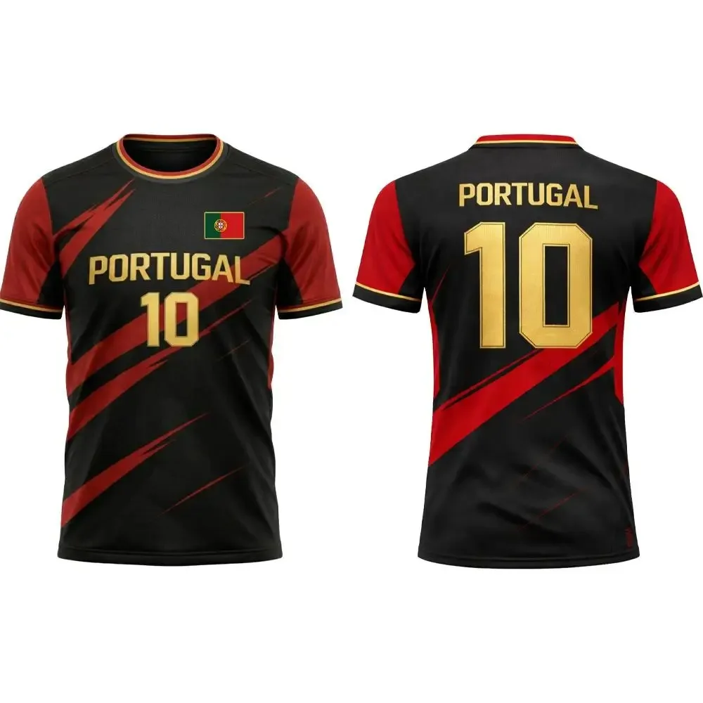 Portugal national football team jersey, quick-drying, suitable for children and adults, perfect for outdoor sports.