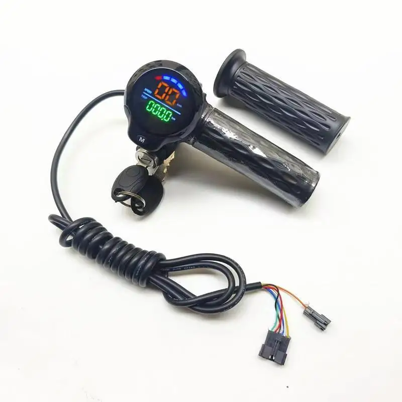 Diy Part Electric Bicycle Speed Mileage Display 36-72v With Lock Scooter Handle+key Tricycle Twist Throttle Accessory