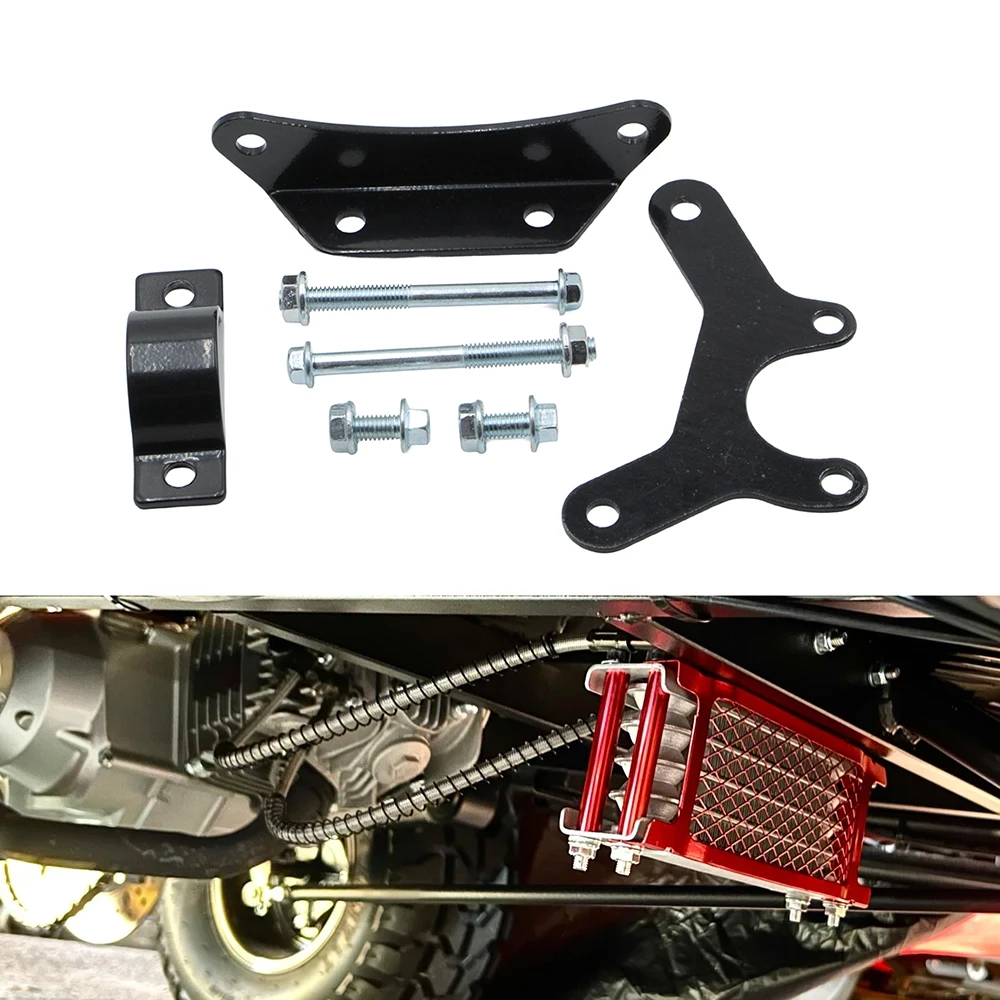 Universal Oil Cooler Bracket Radiator Support Aluminum Engine Mounting Stand Kit For Motorcycle Pit Dirt Bike ATV