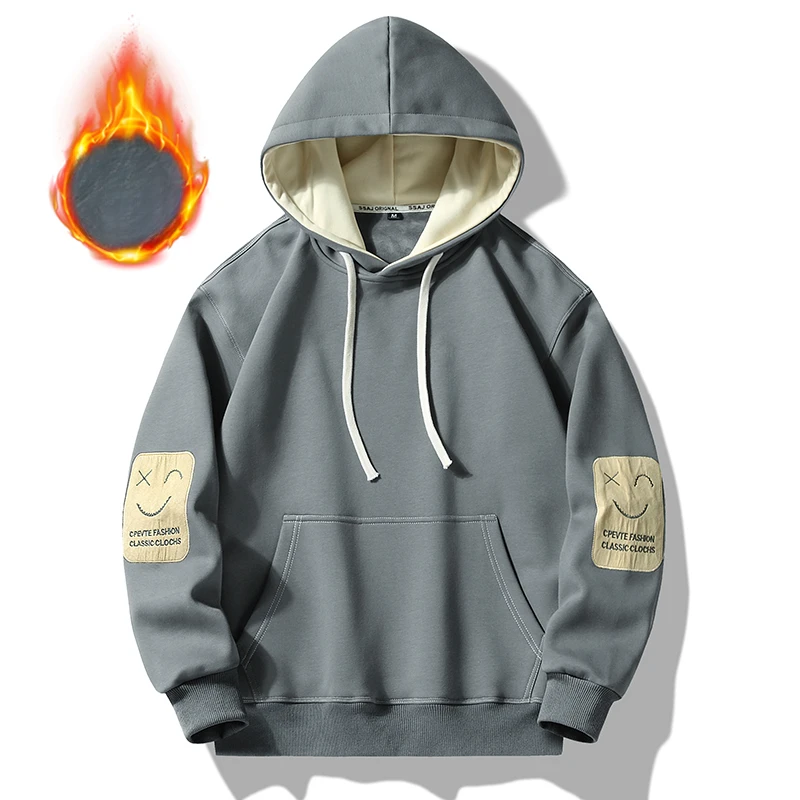 مقنعين الصلبة بلوزات الموضة فضفاضة عادية تنوعا البلوز رشاقته الصوف سترة الرجال النساء الخريف الشتاء مبطن معطف دافئ