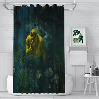 Modern 3D Printing Shrek in Swamp Shower Curtain Landscape Bath Curtain With Hooks for Bathroom waterproof scenery