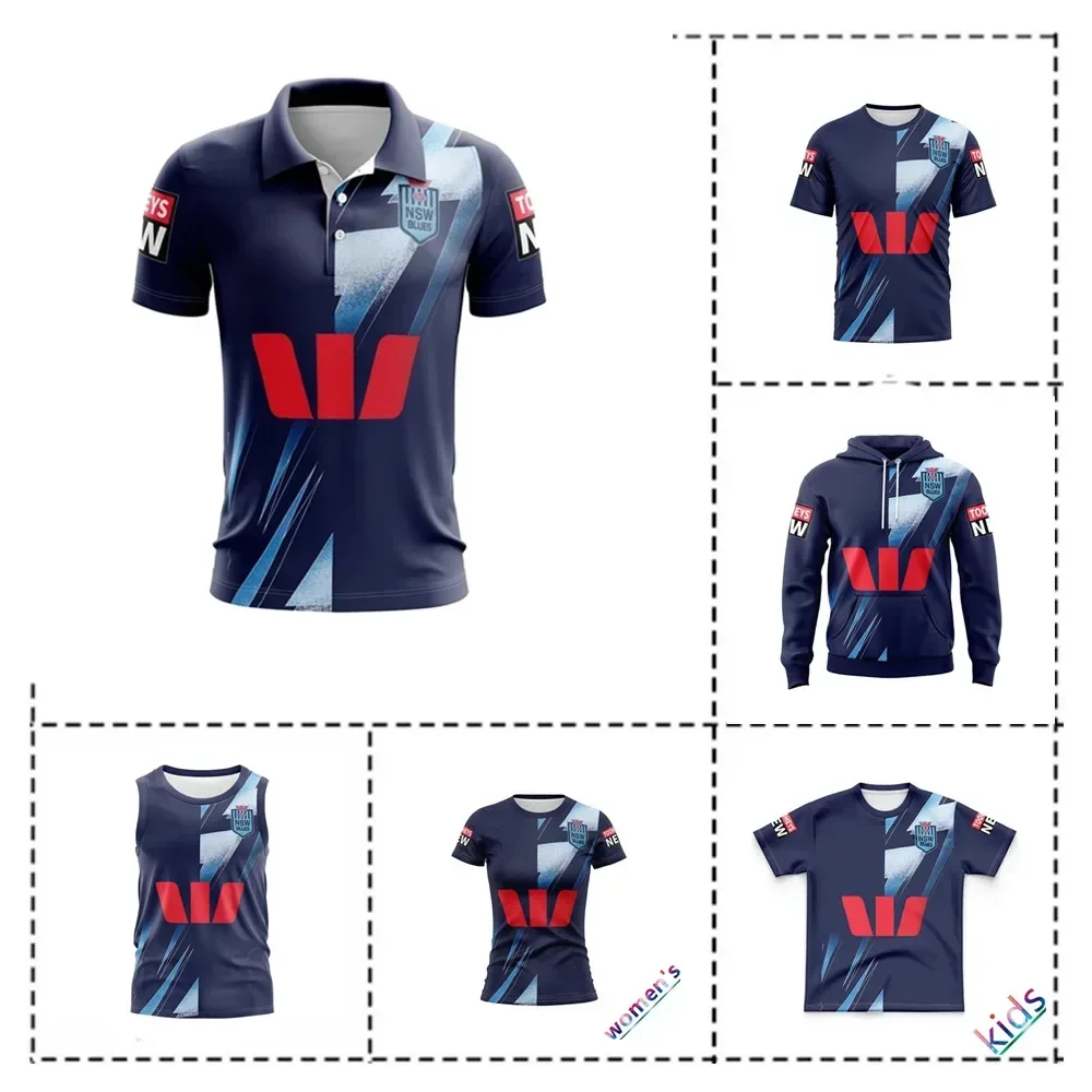 Customization 2023 NSW Blues State Of Origin Training Rugby Jersey Kids - Women's - Men's Size: S-5XL（Print Custom Name Number）