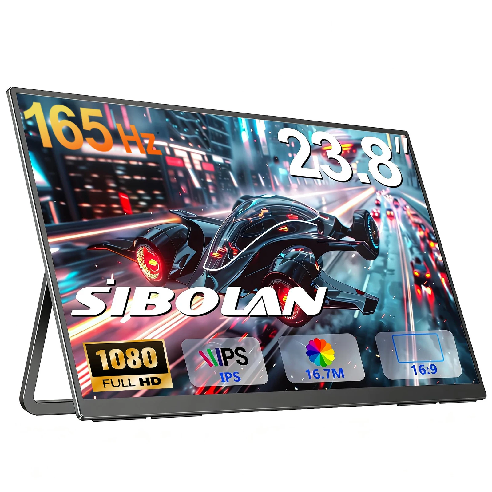

SIBOLAN 23.8" 120Hz Portable Monitor 1080P FHD IPS HDR 100%sRGB USB-C HDMI VESA Gaming Display for PC Laptop Phone XBox Switch