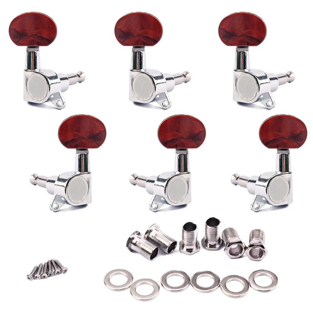 

Coffee Color Guitar Tuning Pegs Metal Half Moon Style Machine Heads For Electric Acoustic Steel String