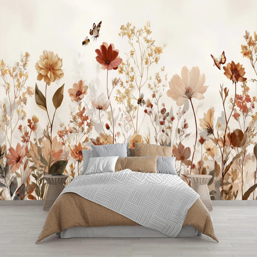 papel-tapiz-de-tamano-personalizado-acuarela-vintage-mural-de-fondo-con-mariposas-florales-pintadas-a-mano-para-sala-de-estar-pared-de-tv-dormitorio