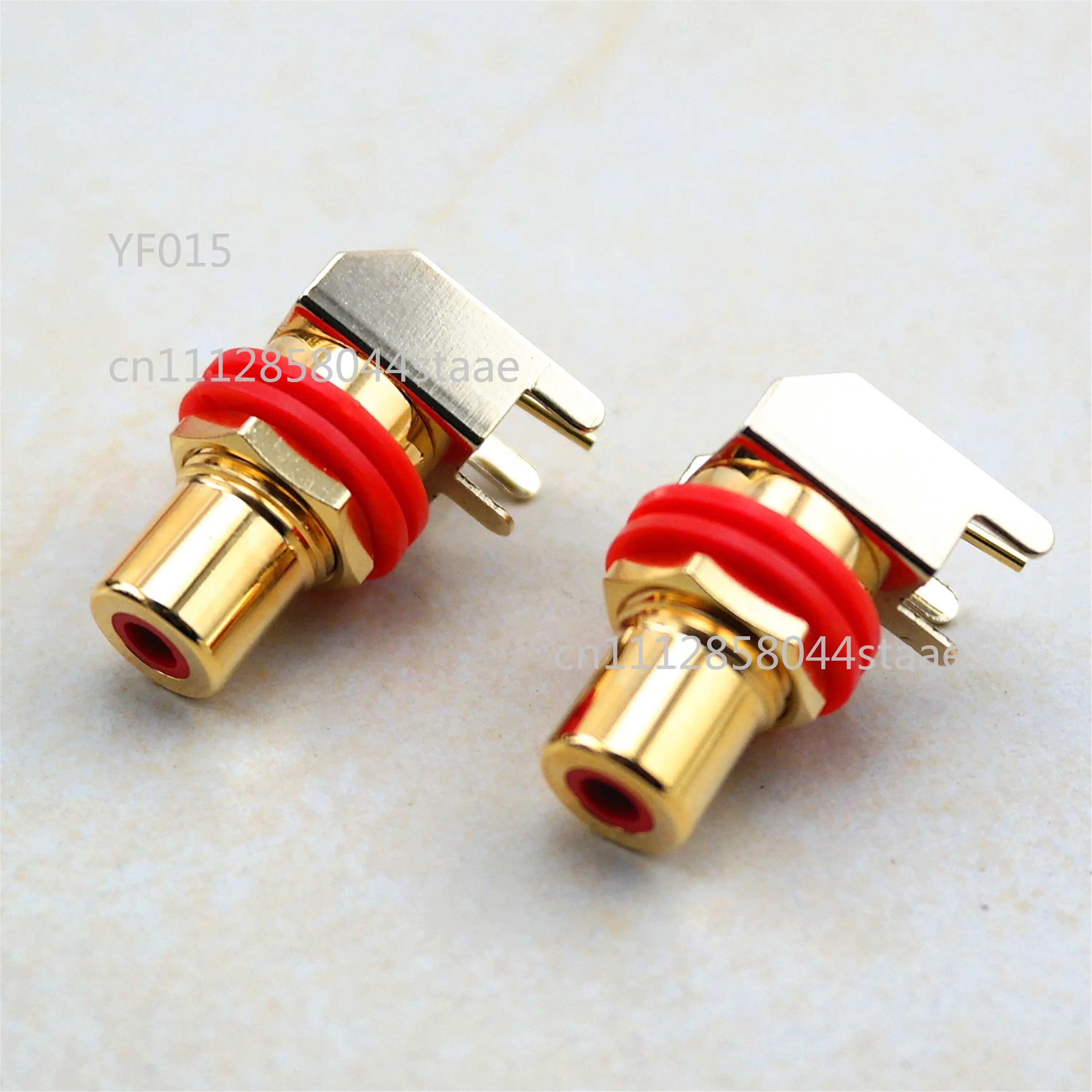 Pure Copper Gold-Plated RCA Socket Right-Angle PCB Mount Audio Connector Terminal