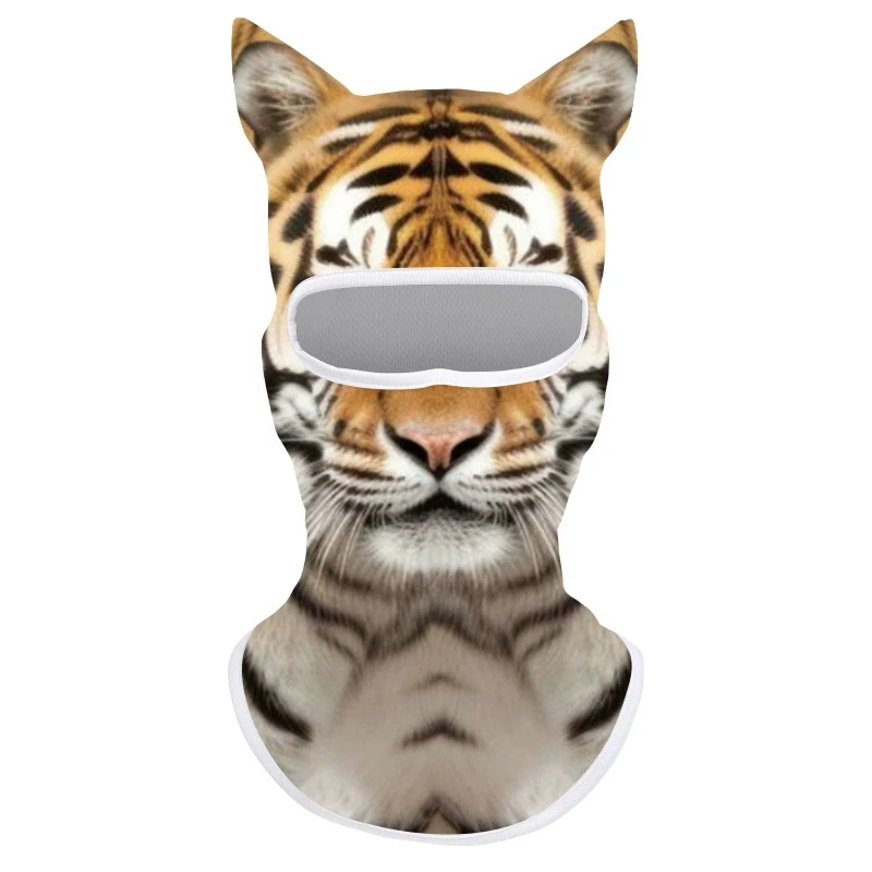 3D Cat Dog Cute Animal Print Balaclava For Men and Women Outdoor Hiking Camping Head Cover Ski Mask Helmet Cap Cycling Headgear