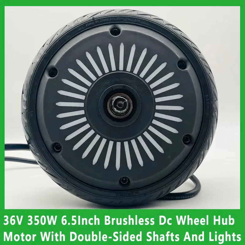 

36V 350W Brushless DC Wheel Hub Motor 6.5 Inch with Double-Sided Shafts And Lights for Little Dolphin Brake Motor Application