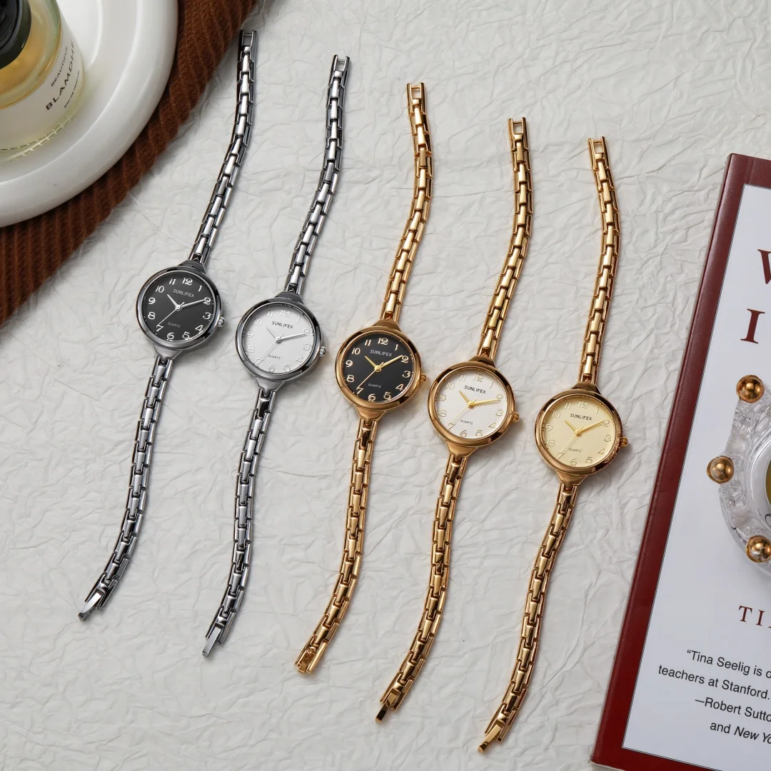 

Роскошные изысканные маленькие женские часы в средневековом стиле в стиле ретро с тонким стальным ремешком, золотой браслет, элитные женские часы