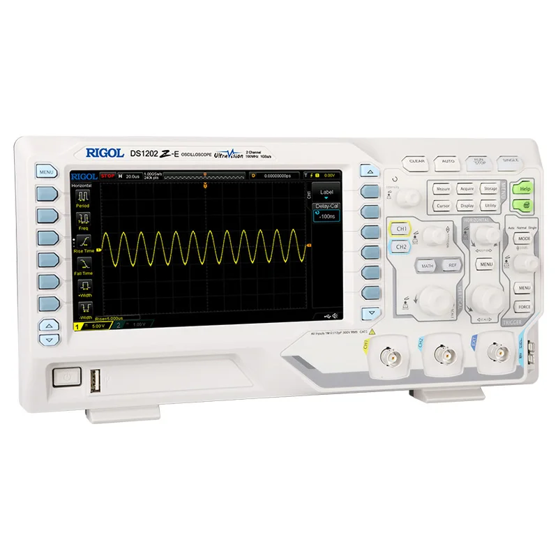 RIGOL DS1102Z-E DS1202Z-E 100-200MHz Osciloscopio digital 1GSa/s Frecuencia de muestreo 24Mpts Memoria 2 canales con RS232 UART I2C SPI