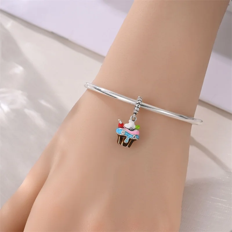Fruit Strawberry and Cake Dim Sum Dangle Charm Beads Fits 3mm Bracelet Necklace For Women Pendant Bead Luxury DIY Jewelry Making - view 5