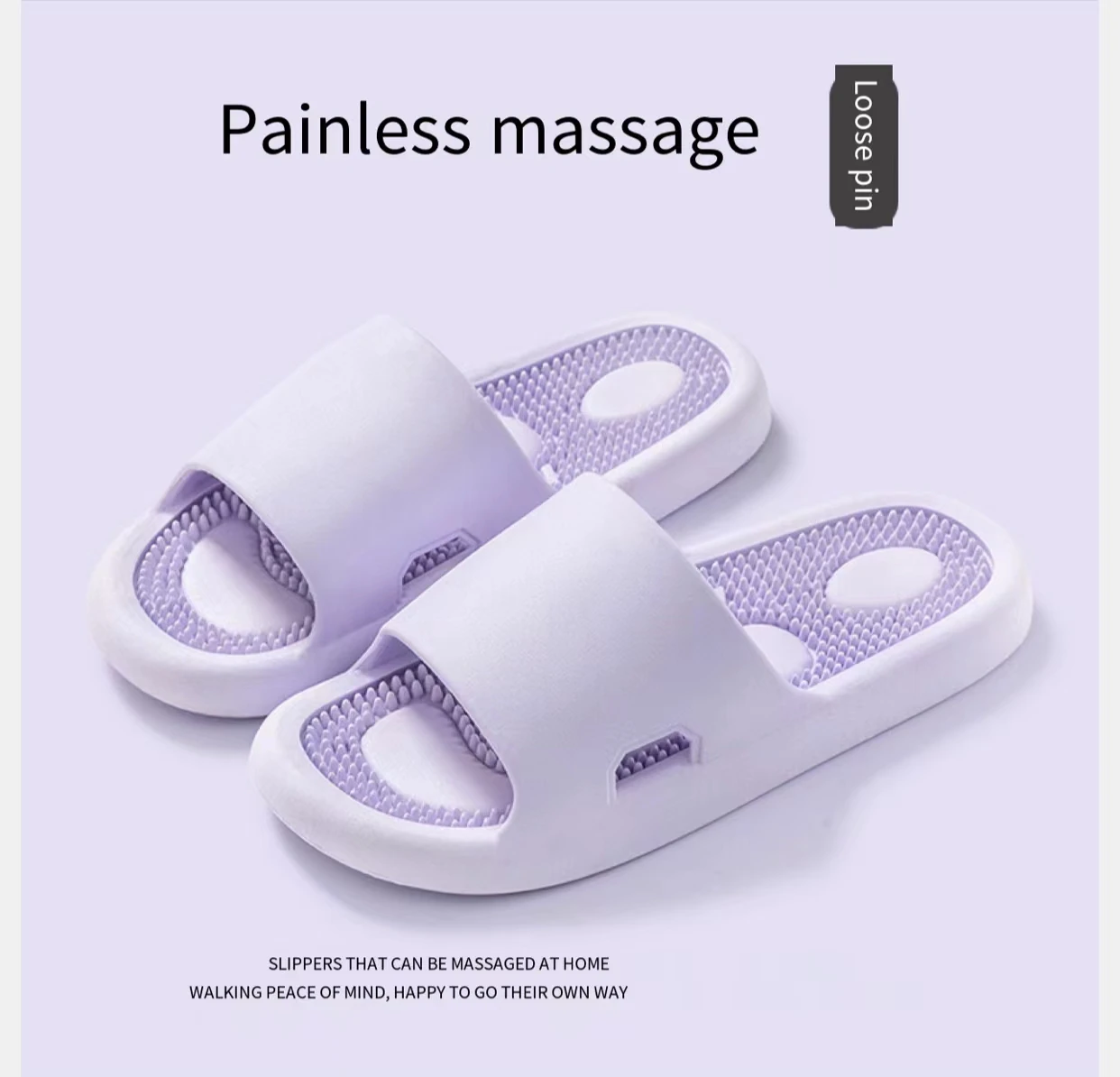 Massage slippers for men and women, indoor anti slip acupoints with prickly particles, soft sole foot therapy, sole massage slip