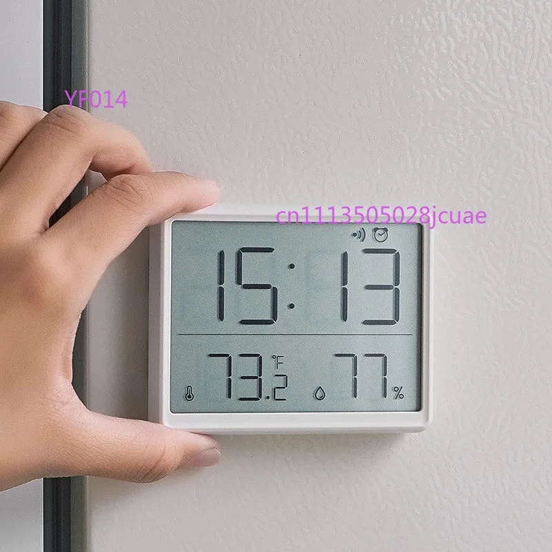 

Slim Electronic Simple Digital Wall Mountable LCD Small Alarm Clock Multifunctional Temperature Display Electronic