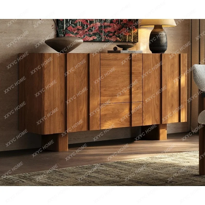XXMedieval style dining side cabinet integrated against the wall, retro entrance entrance storage cabinet