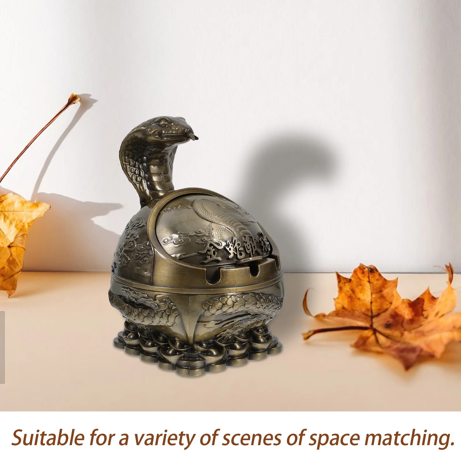 

1pc Tray Metal Vintage Ashtray Windproof With Lid Large Capacity Outdoor Ashtrays For Patio Outdoor Patio Home Use Ashtray