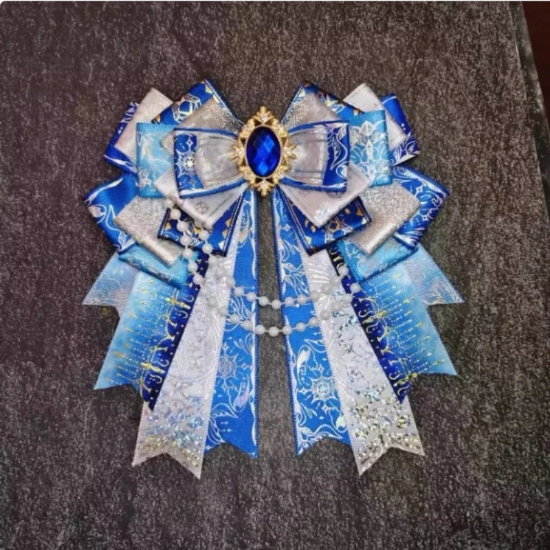 الأصلي اليدوية لوليتا سلسلة من الخرز ربطة القوس فيونكة أنيمي دعم عصا تأثيري طوق الزهور الفاخرة حجر الراين بروش الملحقات