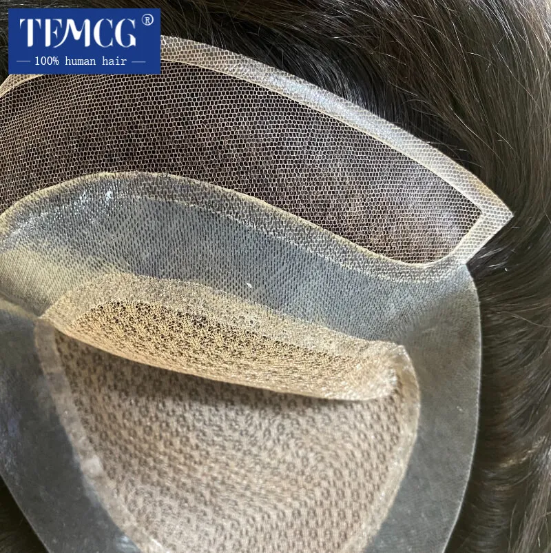 Hollywood Male Hair Prosthesis Double Layers Men's Wig Swiss Lace  Front Wigs For Men 100% Human Hair Exhuast Systems Man Wig