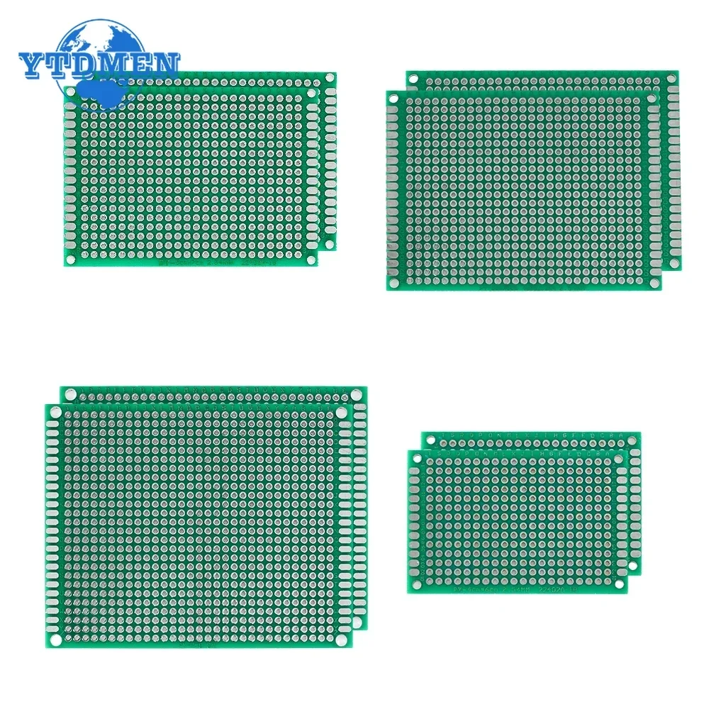 4 Sizes Universal PCB Prototype Circuit Board 4x6/5x7/6x8/7x9cm Double sided PCB Protoboard green for Soldering Project