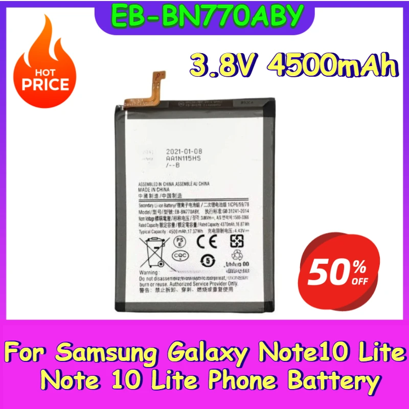 جديد استبدال بطارية الهاتف المحمول EB-BN770ABY 3.8 فولت 4500 مللي أمبير لسامسونج غالاكسي نوت 10 لايت نوت 10 لايت