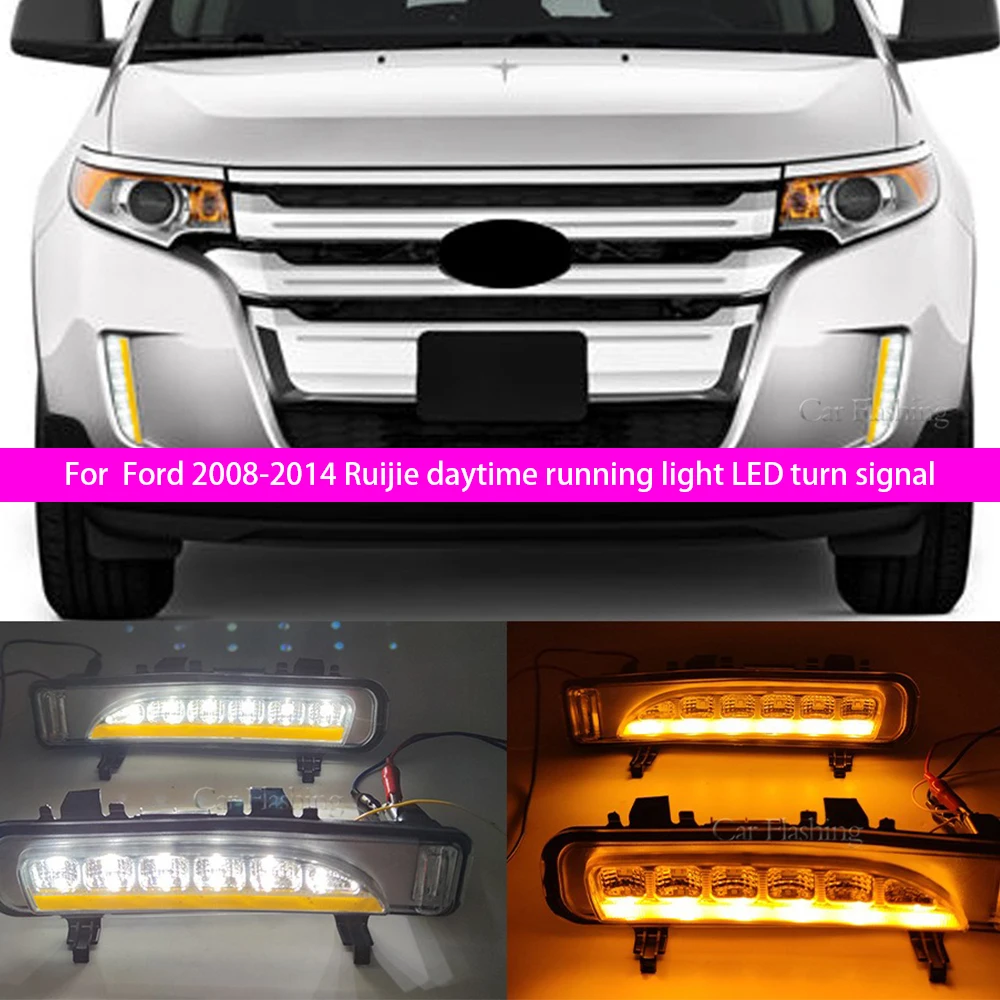 

For Ford 2008-2014 Ruijie daytime running light LED flowing turn signal daytime running light edge front fog light
