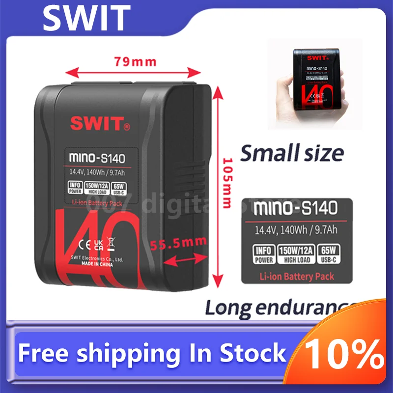 SWIT MINO-S140 140Wh Pocket V-mount Battery Pack