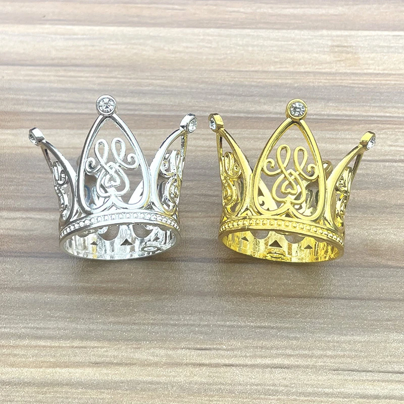 Cake Decoration Crown Heart Extra Small Circle 6 Diamond Alloy Mini Cartoon Small Toy Accessories Perfume Bottle Cap Decoration