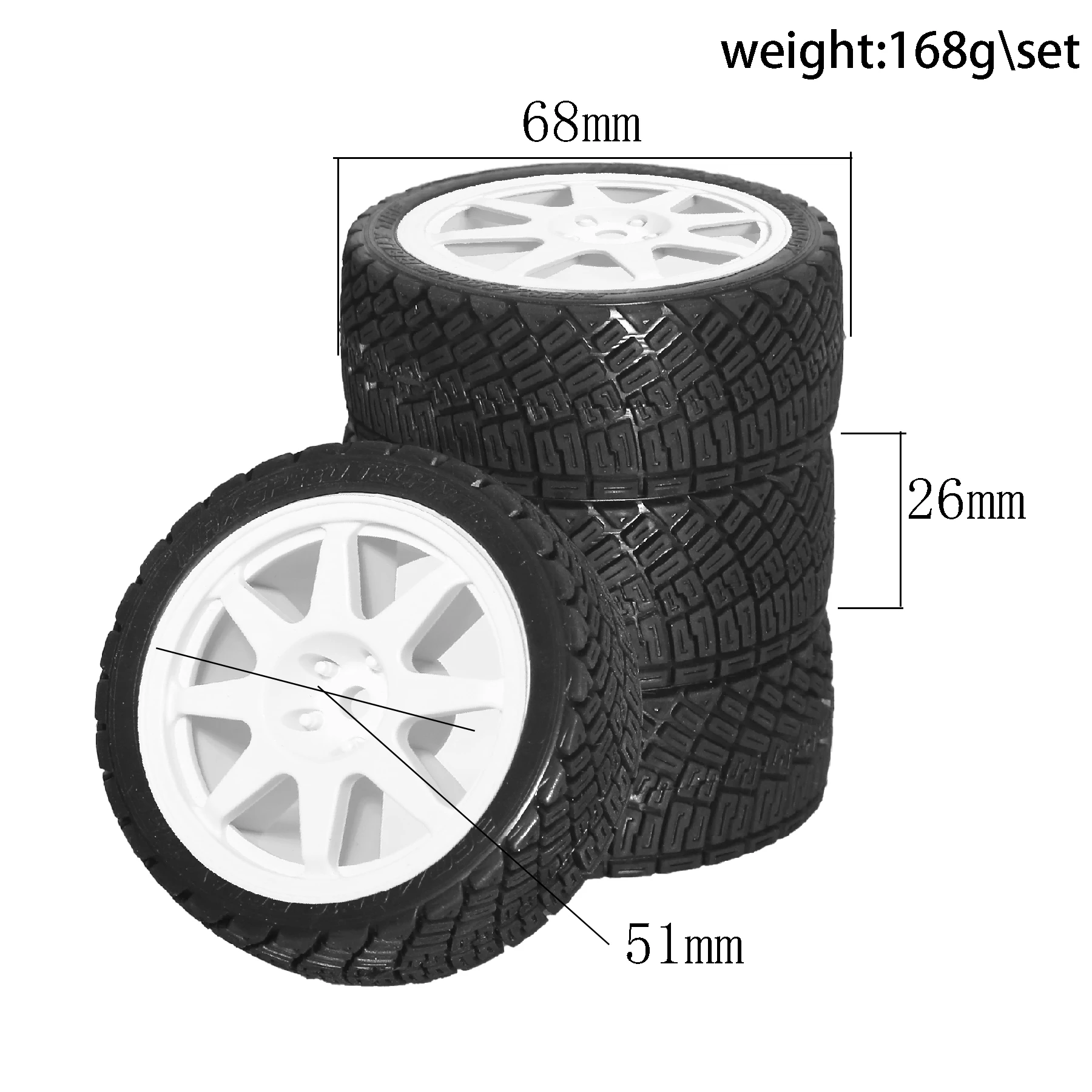 4szt 68mm 1/10 RC Racing Car Tires On Road Touring Drift Car Tire Wheel dla Tamiya TT01 TT02 XV01 XV02 TA06 PTG-2 HPI HSP Kyosho