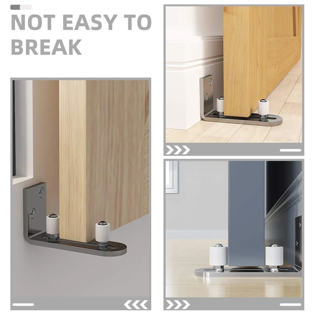2pcs Stainless Steel Floor Guide For Barn Doors Sliding Bottom Hardware Track Stabilizer Stopper Durable Rail Aligner Sliding