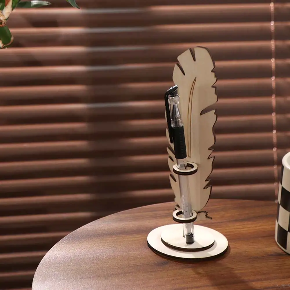 Decorations Retro Wooden Quill Pen Holder Handmade Funny Desktop Storage Rack Unique Gifts Pencils Holder Household