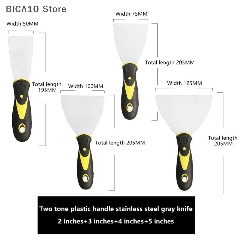 2/3/4/5 pollici in acciaio inossidabile mastice coltello raschietto pala strumenti di vernice strumenti di costruzione pulizia industriale domestica