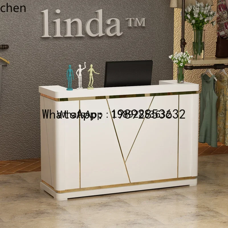 

W7- cashier counter store small simple modern clothing store bar counter hairdresser counter reception front table