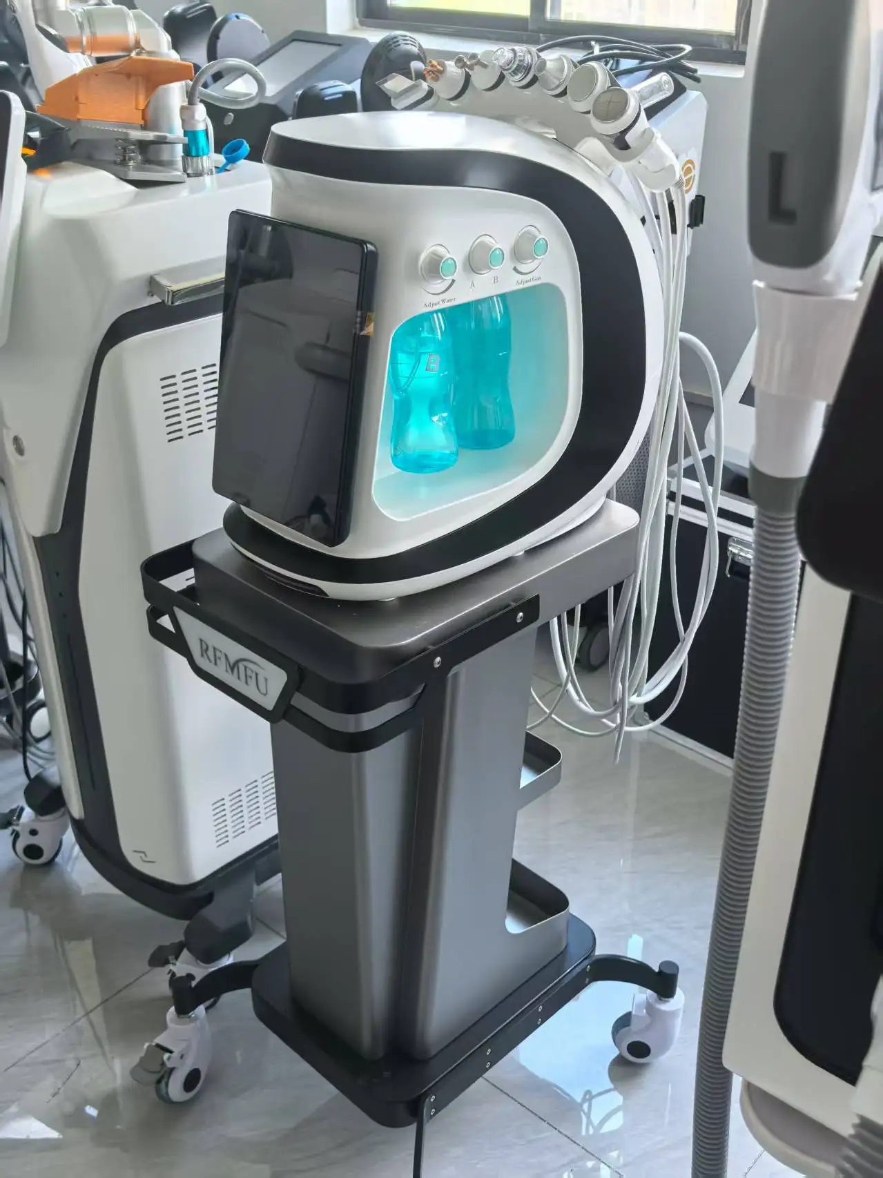 الذكية الجليد الأزرق زائد 7 في 1 الأكسجين هيدرو جلدي فقاعة آلة المهنية الوجه هيدرا آلة rf رفع آلة بالموجات فوق الصوتية #5