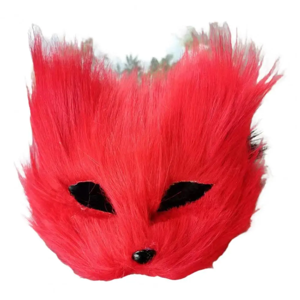 Masquerade Costume Accessory Furry Fox Face Cushion Halloween Party Props Hairy Fox Face Cushion Cosplay Head for Masquerade