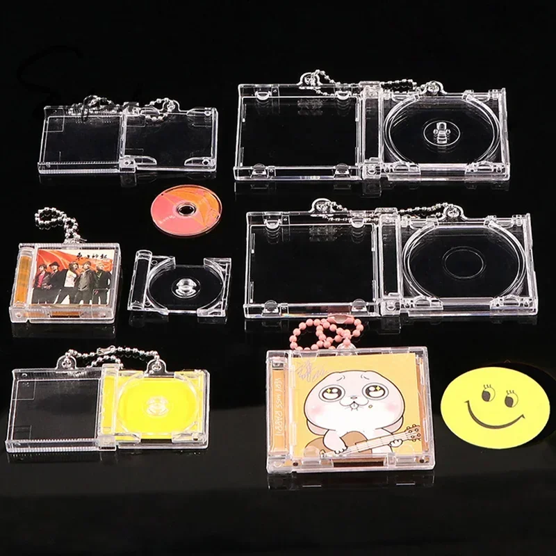 Álbum conmemorativo periférico, Mini caja de CD en blanco, colgante para llaveros DIY, decoración colgante para mochila, 1 ud.