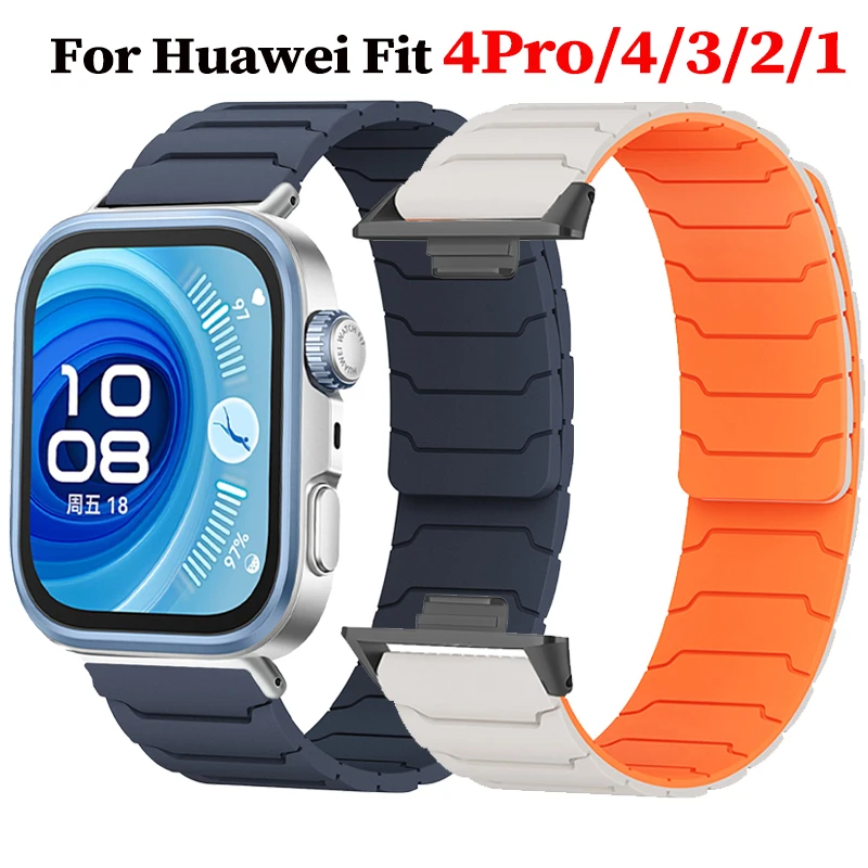 

Ремешок с магнитной петлей для Huawei Watch Fit 4Pro 4 3, силиконовый ремешок, спортивный браслет для Huawei Fit4Pro 4 3 2 1, сменный ремешок для часов