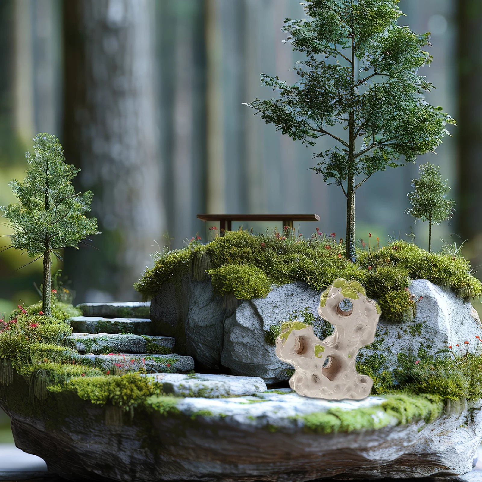 

14pcs Miniature Garden House Ornaments Diy Microlandscape Decor Accessories For Bonsai Landscaping, Resin Crafts For Indoor