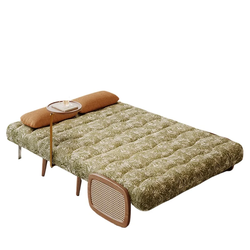 

Bedroom foldable telescopic multi-purpose sofa bed Medieval green waterproof and stain-resistant fabric sofa