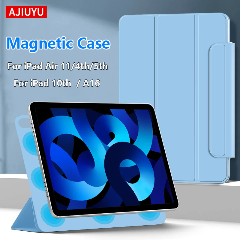 Magnetic Tablet Case For iPad 10th Generation A16 11th Magnetic Buckle Case For iPad Air 11 Inch 4th 5th Smart Protective Cover