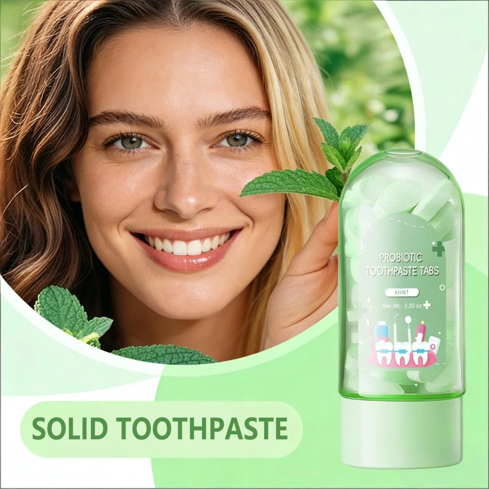 30 Tablets Mint Flavors Toothpaste Tablets Improve Bad Breath Remove Smoke Stains Fresh Oral Hygiene Solid Toothpaste Tablet