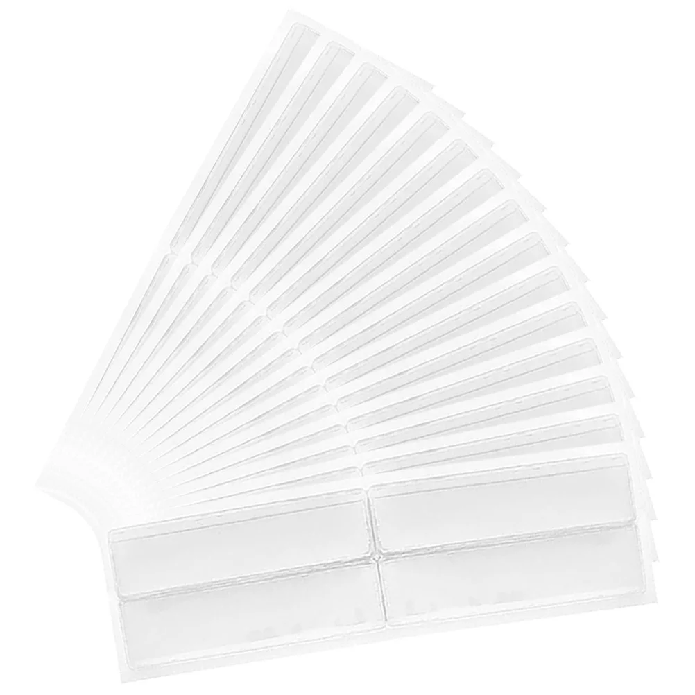 4pcs Adhesive Label Pockets Clear Plastic Card Protectors Transparent Index Sleeve Holders For Warehouse Supplies Sticky Tag