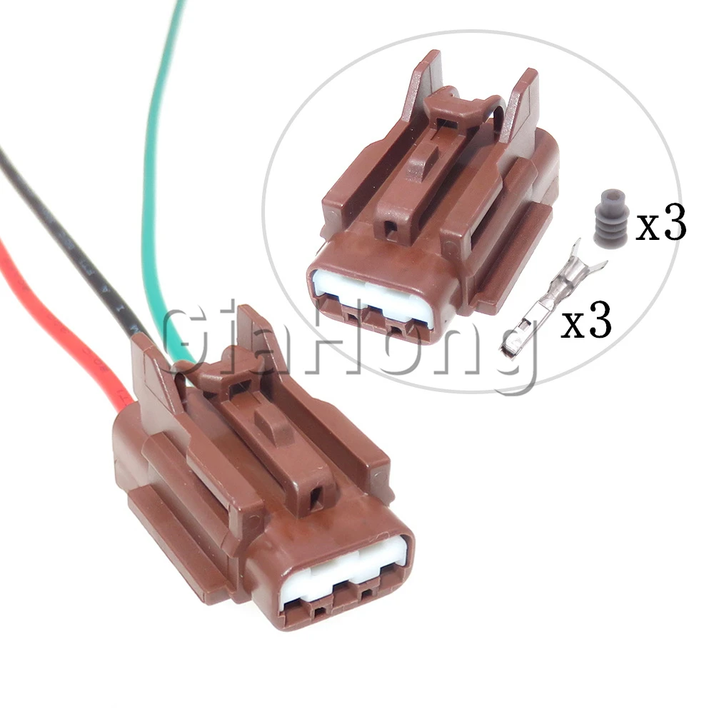 1 Set 3 Ways AC Assembly Car Waterproof Socket for Nissan Horn Buzzer 7183-7771-80 7282-7771-80 Auto Wire Harness Connector