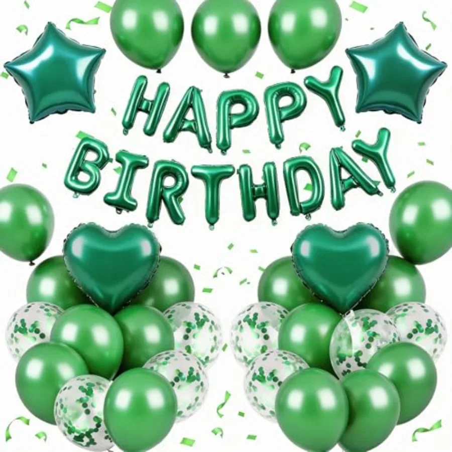 

Birthday Decorations, Balloons Happy Birthdays Banner Balloon Heart and Star Foil Balloons for Child Boy Men Birthday Baby Show