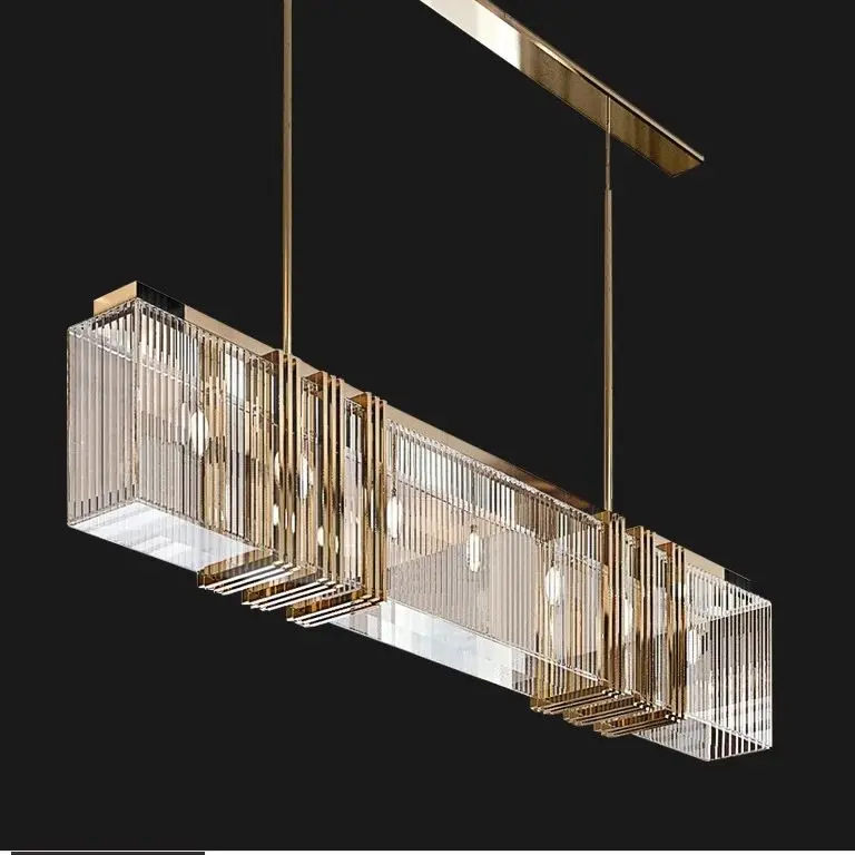 Dining Room Light Luxury Crystal Chandelier Office Strip Light Living Room Simple Nordic Hanging Lamp Interior Decoration Lamp