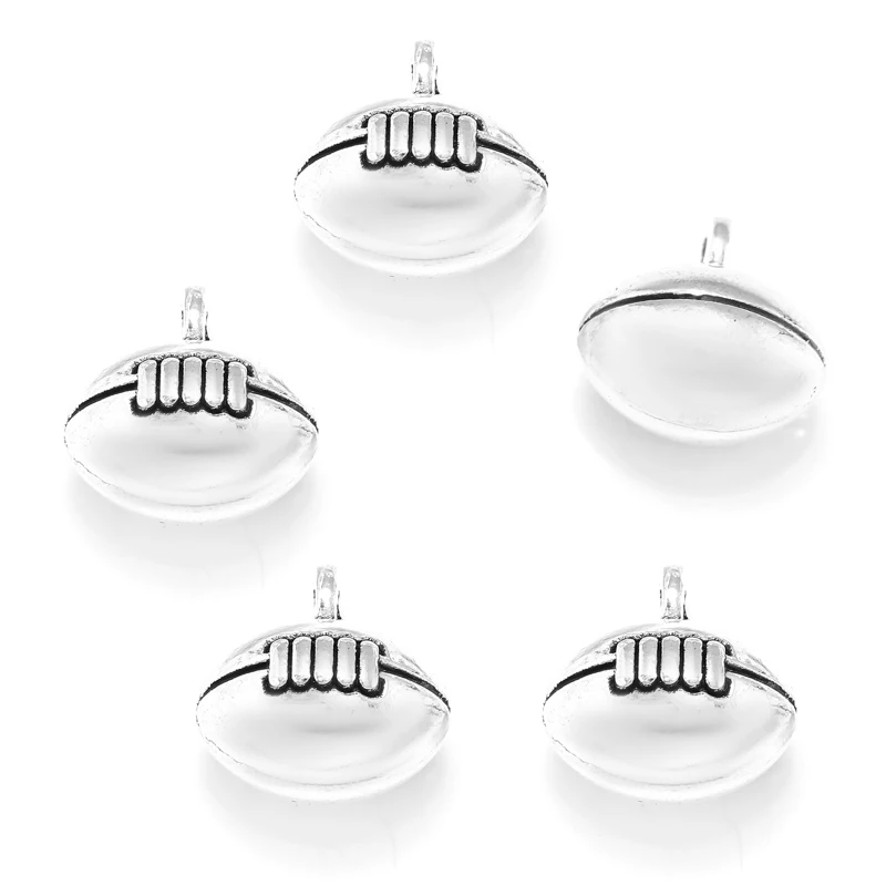 5pcs 5 colors alloy 3D Rugby Charm For Necklace Bracelet necklace Pendant DIY Jewelry Crafts Making Accessories 13*13*10mm J481 image 4