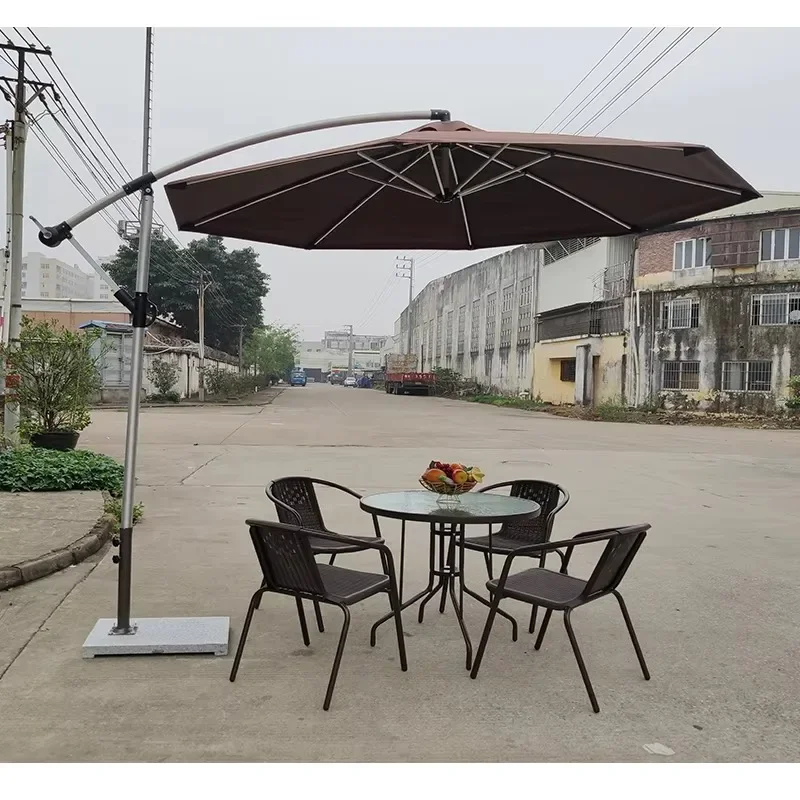 Outdoor activity base automatic umbrella use solar light sunscreen parasol stainless steel outdoor beach umbrella