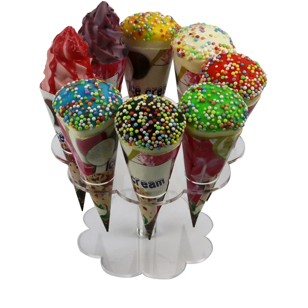 

HMROVOOM 8-Hole Acrylic Ice Cream and Corn Stand with Kitchen Organizing Props and Supplies