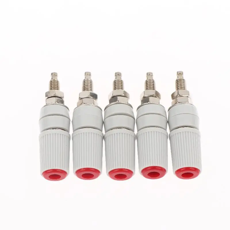 (.) 5Pcs High Current 5mm Banana Jack Socket, 30A M5x48 Type 4mm Amplifier Terminal Female Socket For Electronic Testing