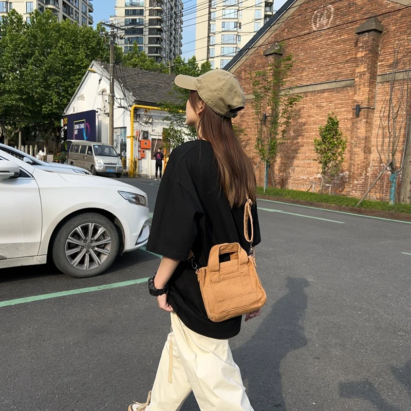 Canvas Tote Bags For Women Trend Luxury Designer Handbags Casual Shoulder Crossbody Bag Eco Bag Korean Messenger Bag Y2K Satchel